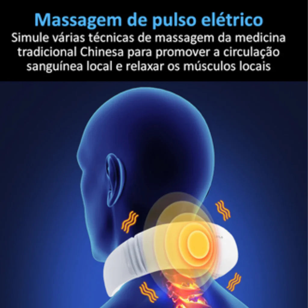 Massageador Elétrico Portátil de Pescoço com 6 modos e 9 níveis