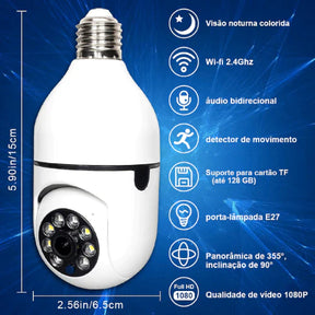 Câmera de Segurança Full HD Wi-Fi Inteligente 360 IP 5G