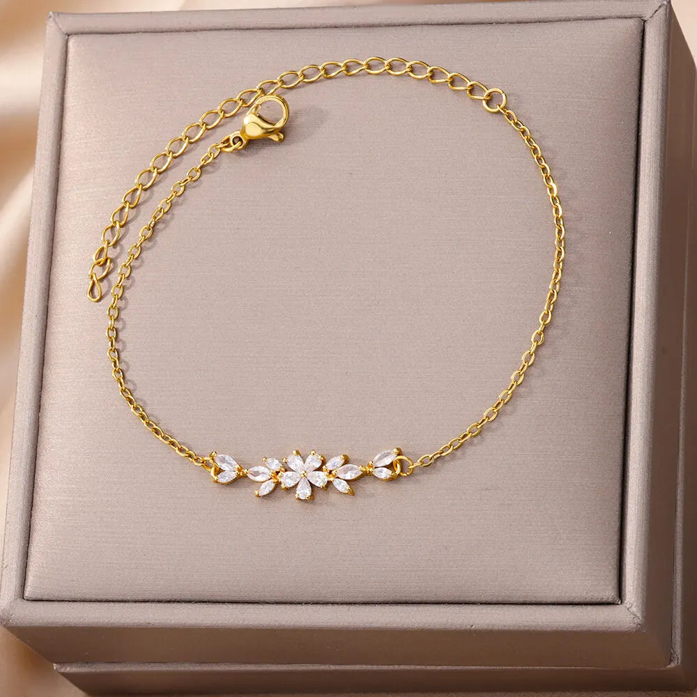 Pulseira Floral Luxuosa