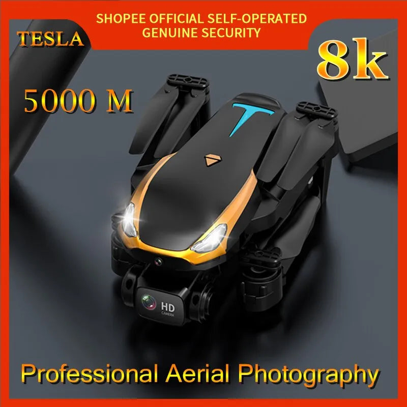 Drone Tesla 8K Pro Com Câmera 1080P Wifi GPS 5Km