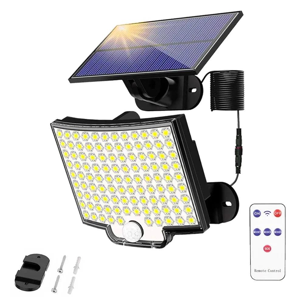 Luz solar 106LED externa à prova d'água com sensor de movimento