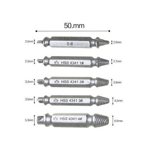 Kit Completo 5 Brocas Extrator de Parafuso Super Resistente