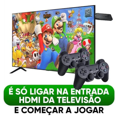 Video Game Stick Retrô 4K 2 Controles 10.000 Jogos